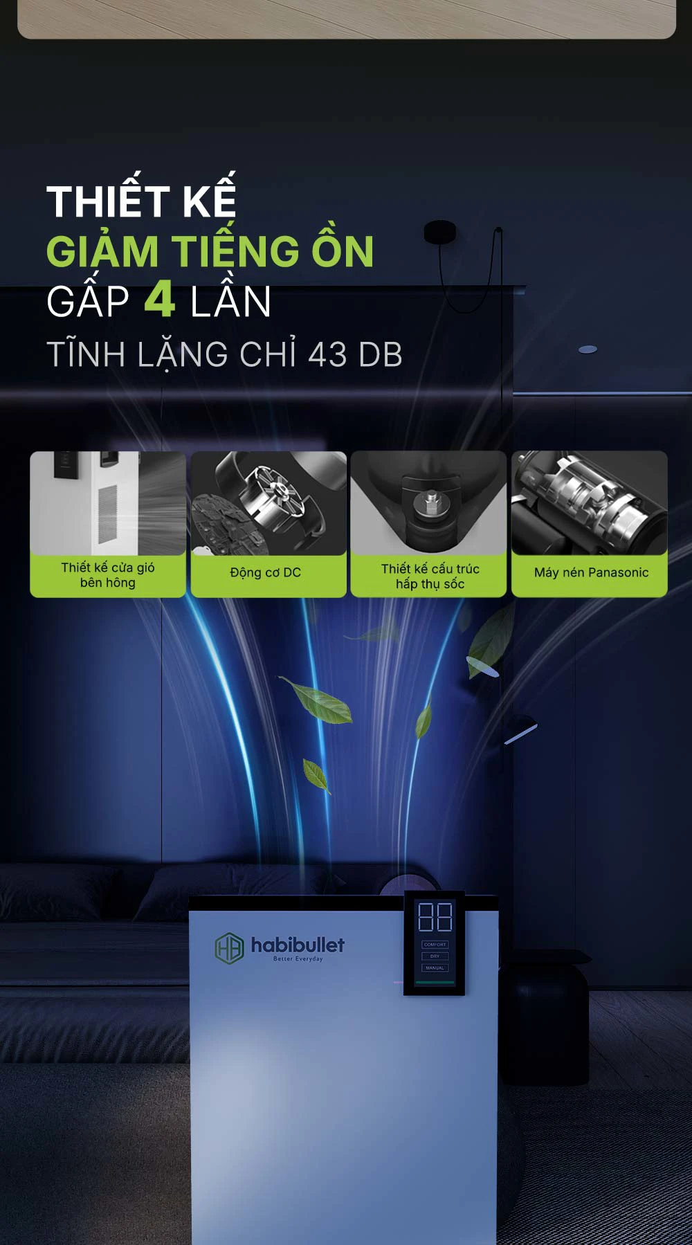 Máy hút ẩm Habibullet UltraDry AHB-6025 60 lít/ngày BH245146 7